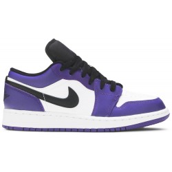 Jordan 1 Low GS 'Court Purple'
 Corte Viola/Nero/Bianco AJ 1 Scarpe 553560 500