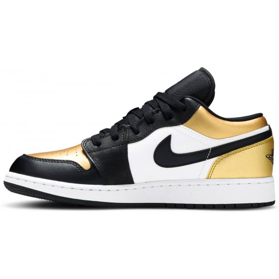 Jordan 1 Low GS 'Gold Toe'
 Oro metallizzato/nero/bianco AJ 1 Scarpe CQ9487 700