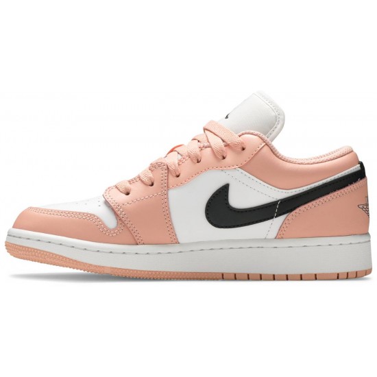 Jordan 1 Low GS 'Light Arctic Pink'
 Rosa artico chiaro/bianco/nero AJ 1 Scarpe 553560 800