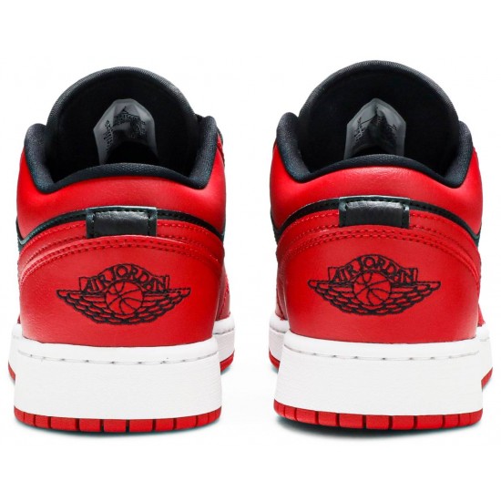 Jordan 1 Low GS 'Reverse Bred'
 Rosso Palestra/Nero/Rosso Palestra/Bianco AJ 1 Scarpe 553560 606