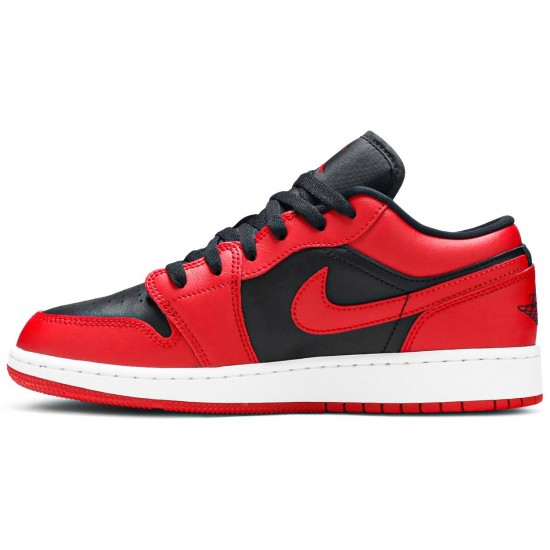 Jordan 1 Low GS 'Reverse Bred'
 Rosso Palestra/Nero/Rosso Palestra/Bianco AJ 1 Scarpe 553560 606