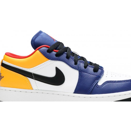 Jordan 1 Low GS 'Royal Yellow'
 Bianco/Rosso pista/Blu zaffiro profondo/Arancio laser/Nero AJ 1 Scarpe 553560 123