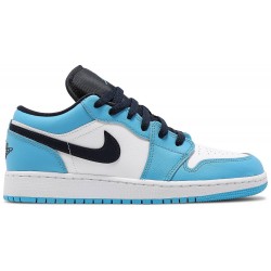 Jordan 1 Low GS 'UNC'
 Bianco/Blu Università/Ossidiana AJ 1 Scarpe 553560 144