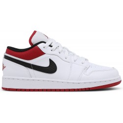 Jordan 1 Low GS 'White Gym Red'
 Bianco/rosso palestra/nero AJ 1 Scarpe 553560 118