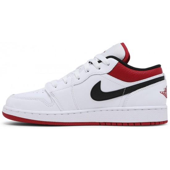 Jordan 1 Low GS 'White Gym Red'
 Bianco/rosso palestra/nero AJ 1 Scarpe 553560 118