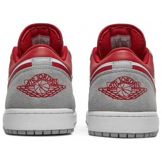 Jordan 1 Low SE 'Light Smoke Grey Gym Red' Grigio Fumé Chiaro/Bianco/Rosso Palestra AJ 1 ScarpeDC6991 016