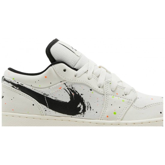 Jordan 1 Low SE GS 'Paint Splatter'
 Vela/Nero/Totale Arancio AJ 1 Scarpe DH3295 100