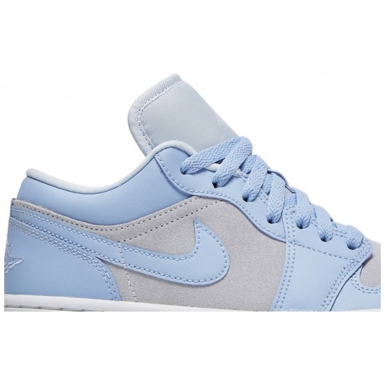 Donne Jordan 1 Low 'University Blue'
 Calcio grigio/alluminio/bianco AJ 1 Scarpe DC0774 050