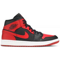 Jordan 1 Mid 'Banned' Nero/Rosso Università/Nero/Bianco AJ 1 Scarpe554724 074