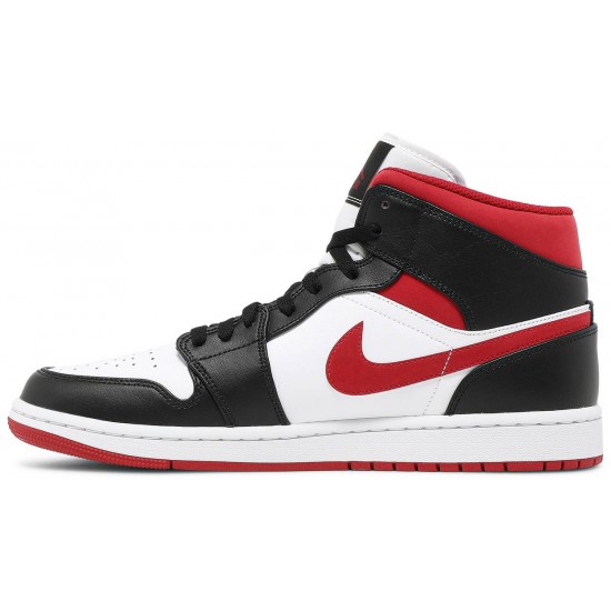 Jordan 1 Mid 'Black Gym Red' Bianco/rosso palestra/nero AJ 1 Scarpe554724 122