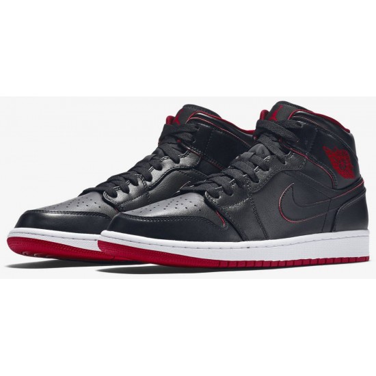 Jordan 1 Mid 'Black Red'
 Nero/Bianco/Rosso palestra/Nero AJ 1 Scarpe 554724 028