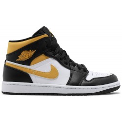 Jordan 1 Mid 'Black University Gold'
 Bianco/polline/nero AJ 1 Scarpe 554724 177