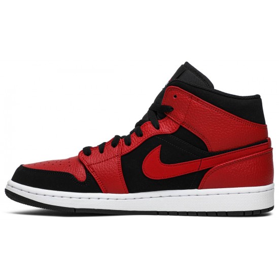 Jordan 1 Mid 'Bred'
 Nero/Rosso Palestra-Bianco AJ 1 Scarpe 554724 054