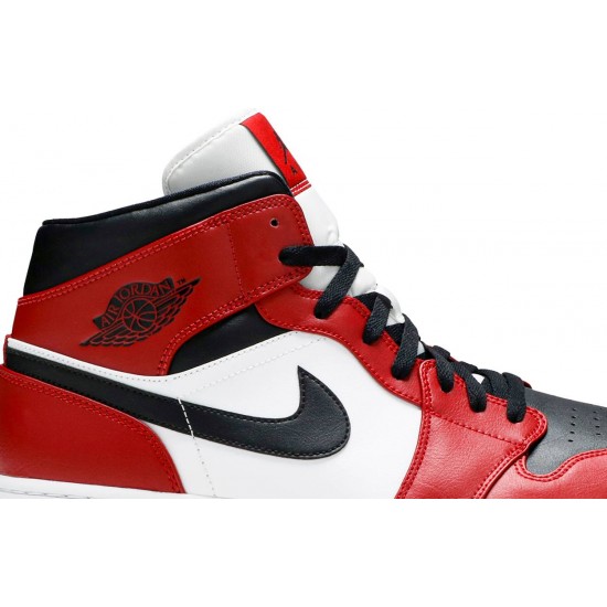 Jordan 1 Mid 'Chicago Black Toe' Nero/Rosso Palestra/Bianco AJ 1 Scarpe554724 069