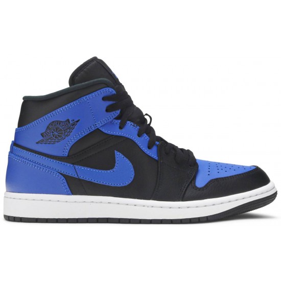 Jordan 1 Mid 'Hyper Royal' Nero/Hyper Royal/Bianco AJ 1 Scarpe554724 077