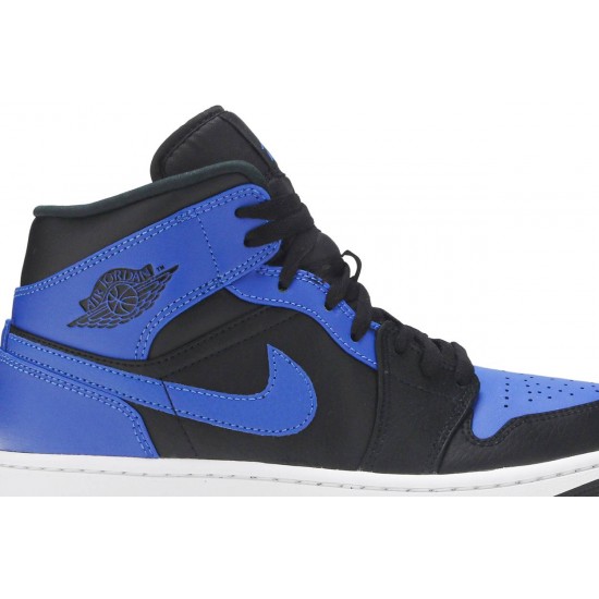 Jordan 1 Mid 'Hyper Royal' Nero/Hyper Royal/Bianco AJ 1 Scarpe554724 077