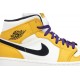 Jordan 1 Mid 'Lakers'
 University Gold/Pale Ivory-Court Purple-Black AJ 1 Scarpe 852542 700