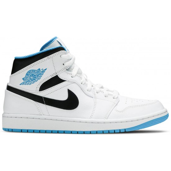 Jordan 1 Mid 'Laser Blue'
 Bianco/Blu Laser/Nero AJ 1 Scarpe 554724 141