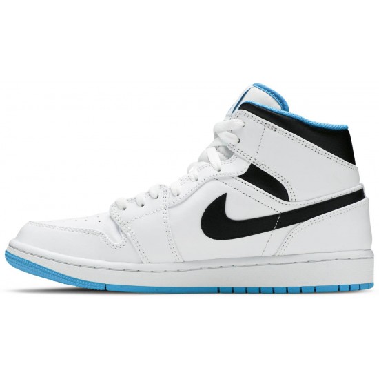 Jordan 1 Mid 'Laser Blue'
 Bianco/Blu Laser/Nero AJ 1 Scarpe 554724 141