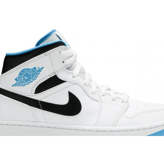 Jordan 1 Mid 'Laser Blue'
 Bianco/Blu Laser/Nero AJ 1 Scarpe 554724 141