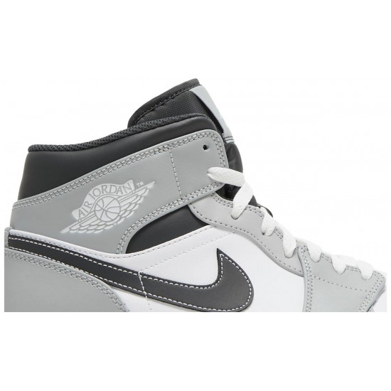 Jordan 1 Mid 'Light Smoke Grey'
 Grigio Fumé Chiaro/Bianco/Antracite AJ 1 Scarpe 554724 078