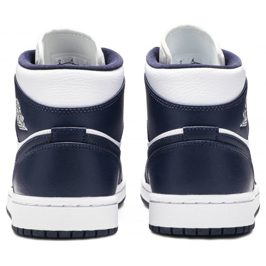 Jordan 1 Mid 'Obsidian'
 Bianco/Ossidiana-Oro Metallico AJ 1 Scarpe 554724 174