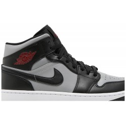 Jordan 1 Mid 'Shadow'
 Nero/grigio particellare/bianco/rosso palestra AJ 1 Scarpe 554724 096