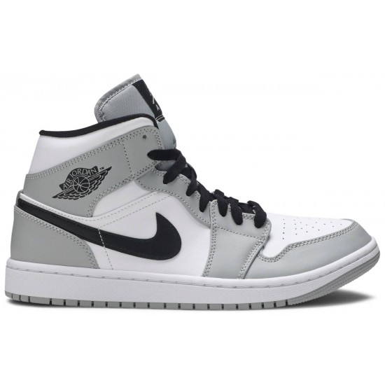 Jordan 1 Mid 'Smoke Grey' Grigio Fumé Chiaro/Nero/Bianco AJ 1 Scarpe554724 092