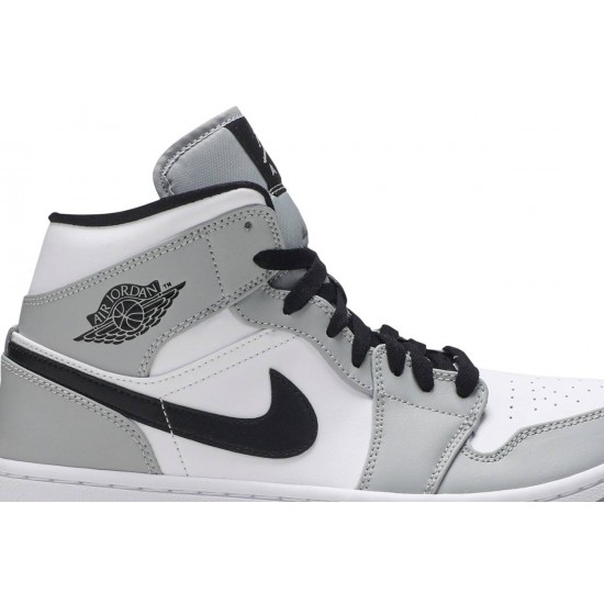 Jordan 1 Mid 'Smoke Grey' Grigio Fumé Chiaro/Nero/Bianco AJ 1 Scarpe554724 092