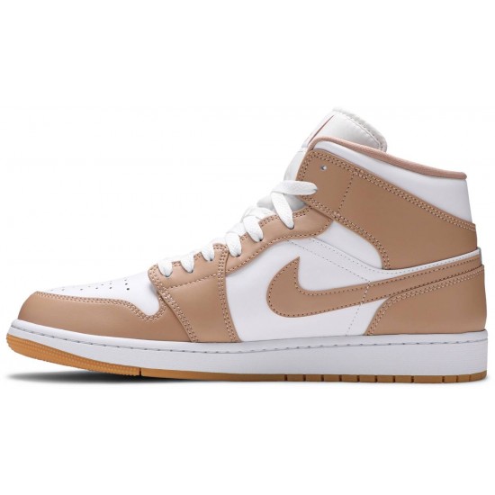 Jordan 1 Mid 'Tan Gum' Abbronzatura/Bianco/Gomma AJ 1 Scarpe554724 271