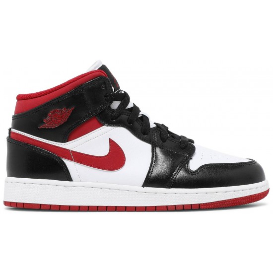 Jordan 1 Mid GS 'Black Gym Red'
 Bianco/rosso palestra/nero AJ 1 Scarpe DJ4695 122