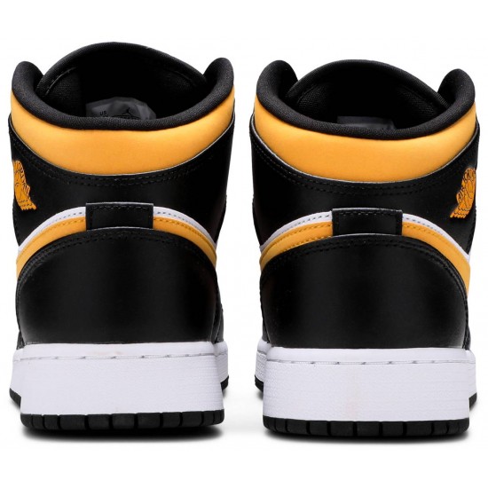 Jordan 1 Mid GS 'Black University Gold'
 Bianco/polline/nero AJ 1 Scarpe 554725 177