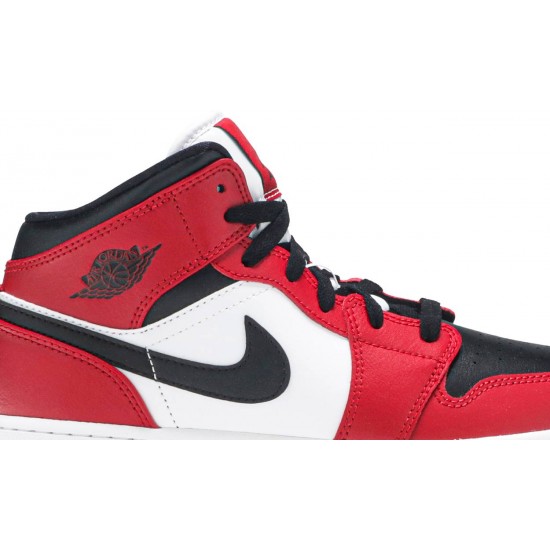 Jordan 1 Mid GS 'Chicago Black Toe'
 Nero/Rosso Palestra/Bianco AJ 1 Scarpe 554725 069