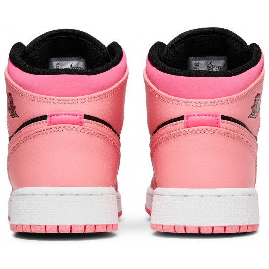 Jordan 1 Mid GS 'Coral Chalk'
 Coral Chalk/Rush Pink/Black/Pinksicle AJ 1 Scarpe 554725 662