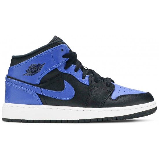 Jordan 1 Mid GS 'Hyper Royal'
 Nero/Hyper Royal/Bianco AJ 1 Scarpe 554725 077