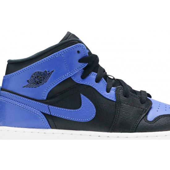 Jordan 1 Mid GS 'Hyper Royal'
 Nero/Hyper Royal/Bianco AJ 1 Scarpe 554725 077