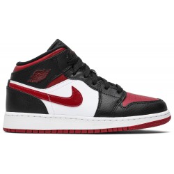 Jordan 1 Mid GS 'Noble Red'
 Nero/rosso nobile/bianco AJ 1 Scarpe 554725 066