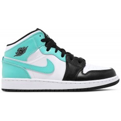 Jordan 1 Mid GS 'Tropical Twist'
 Torsione bianca/nera/tropicale AJ 1 Scarpe554725 132