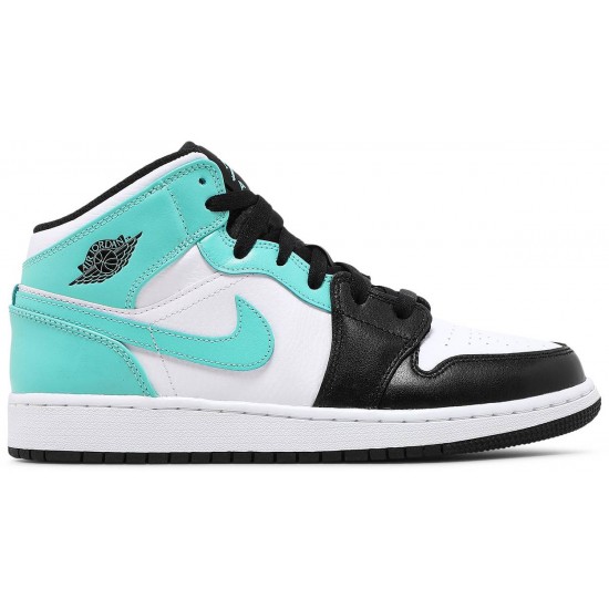 Jordan 1 Mid GS 'Tropical Twist'
 Torsione bianca/nera/tropicale AJ 1 Scarpe554725 132