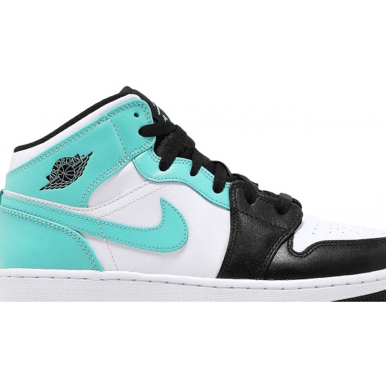 Jordan 1 Mid GS 'Tropical Twist'
 Torsione bianca/nera/tropicale AJ 1 Scarpe554725 132