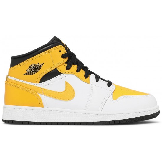 Jordan 1 Mid GS 'University Gold'
 Bianco/nero/oro universitario AJ 1 Scarpe 554725 170