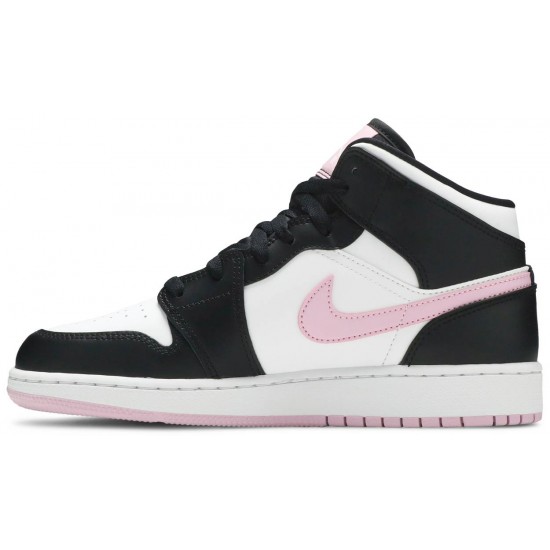 Jordan 1 Mid GS 'White Light Arctic Pink'
 Bianco/Rosa artico chiaro/Nero AJ 1 Scarpe 555112 103