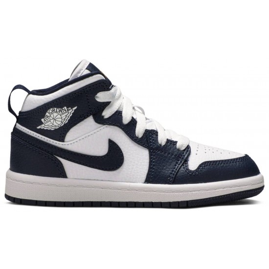 Jordan 1 Mid PS 'Obsidian'
 Bianco/Oro metallizzato/Ossidiana AJ 1 Scarpe 640734 174