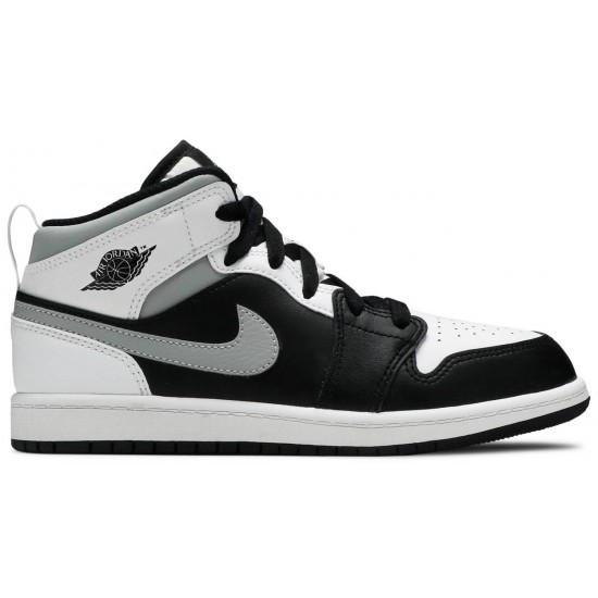 Jordan 1 Mid PS 'White Shadow'
 Nero/Bianco/Grigio Fumo Chiaro AJ 1 Scarpe 640734 073