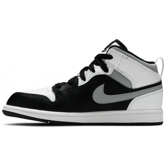 Jordan 1 Mid PS 'White Shadow'
 Nero/Bianco/Grigio Fumo Chiaro AJ 1 Scarpe 640734 073