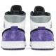 Jordan 1 Mid SE 'Varsity Purple' Bianco/Nero/Luce Solar Flare Heather/Varsity Purple AJ 1 Scarpe852542 105