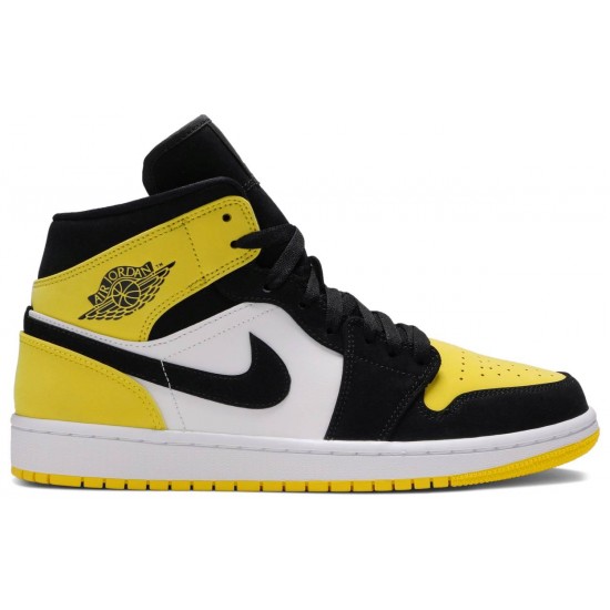 Jordan 1 Mid SE 'Yellow Toe'
 Nero/Nero-Giallo Tour-Bianco AJ 1 Scarpe 852542 071