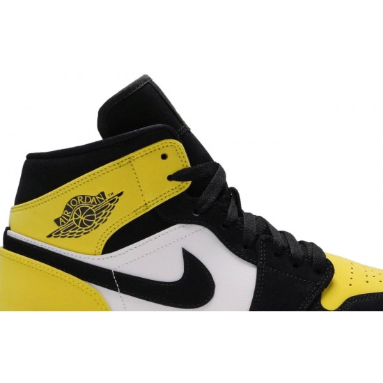 Jordan 1 Mid SE 'Yellow Toe'
 Nero/Nero-Giallo Tour-Bianco AJ 1 Scarpe 852542 071