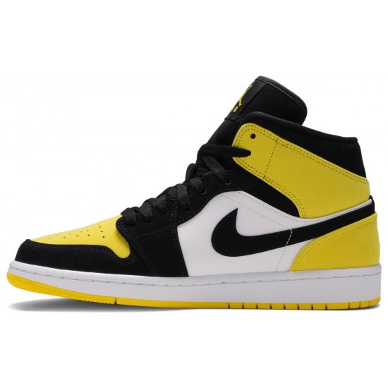 Jordan 1 Mid SE 'Yellow Toe'
 Nero/Nero-Giallo Tour-Bianco AJ 1 Scarpe 852542 071