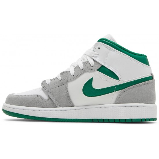 Jordan 1 Mid SE GS 'Grey Pine Green'
 Bianco/Grigio Fumo Chiaro/Verde Pino AJ 1 Scarpe DC7248 103